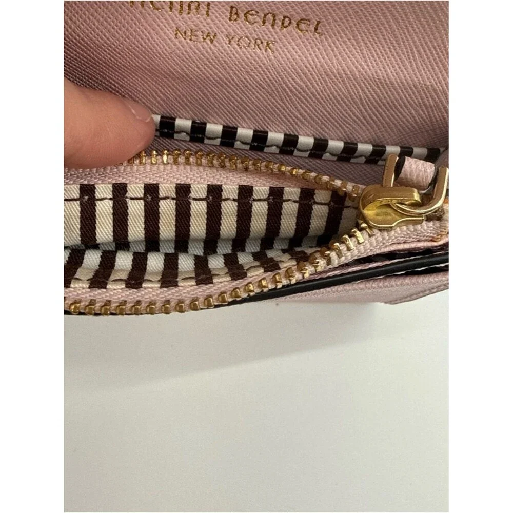 Henri Bendel Leather Pink ID Wallet Key Ring Cardholder *Retired* Dust Bag